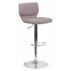 Flash Furniture Gray Fabric Barstool, Adj Height