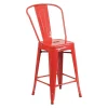 Flash Furniture Red Metal Outdoor Stool, 24" -Kitchen & Dining Furniture Sales Store Z wy tqcpEx