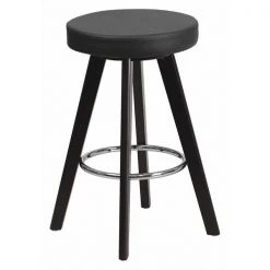 Flash Furniture Black Vinyl Counter Stool, 24"H