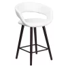 Flash Furniture White Vinyl Counter Stool, 24"H, Frame Material: Wood