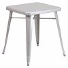 Flash Furniture Square 27.75" W, 27.75" L, 29" H, Metal Top, Grey -Kitchen & Dining Furniture Sales Store Z wyy kcpEx