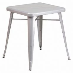Flash Furniture Square 27.75" W, 27.75" L, 29" H, Metal Top, Grey