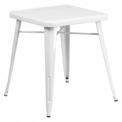 Flash Furniture Square 27.75" W, 27.75" L, 29" H, Metal Top, White
