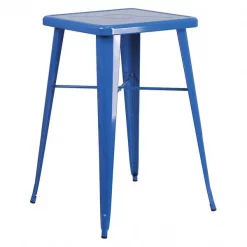 Flash Furniture 27.75" W, 27.75" L, 40" H, Metal Top, Blue