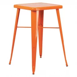 Flash Furniture 27.75" W, 27.75" L, 40" H, Metal Top, Orange