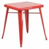 Flash Furniture Square 27.75" W, 27.75" L, 29" H, Metal Top, Red