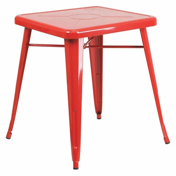 Flash Furniture Square 27.75" W, 27.75" L, 29" H, Metal Top, Red 3 Flash Furniture Square 27.75" W, 27.75" L, 29" H, Metal Top, Red