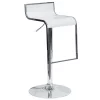 Flash Furniture White Plastic Barstool, Adj Height