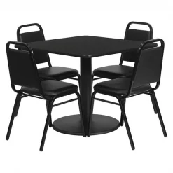 Flash Furniture Square Laminate Table, 36" W, 36" L, 30" H, Laminate Top, Wood Grain