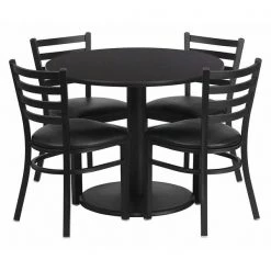 Flash Furniture Round Laminate Table, 36" W, 36" L, 30" H, Laminate Top, Wood Grain