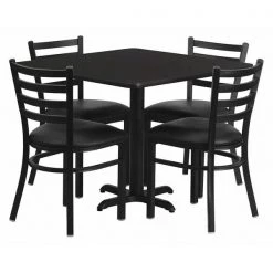 Flash Furniture Square Laminate Table, 36" W, 36" L, 30" H, Laminate Top, Wood Grain