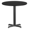 Flash Furniture Round Laminate Table Top, Black