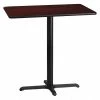 Flash Furniture Rectangle Laminate Table, 24" W, 42" L, 43.125" H, Laminate Top, Wood Grain -Kitchen & Dining Furniture Sales Store Z xt30jcpEx