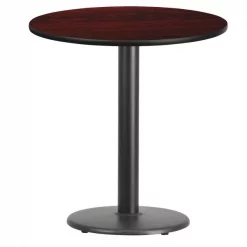 Flash Furniture Round Mahogany Laminate Table w/Rnd Base, 24", 24" W, 24" L, 31.125" H, Laminate Top, Wood Grain