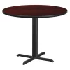Flash Furniture Round Mahogany Laminate Table w/Rnd Base, 42", 42" W, 42" L, 31.125" H, Laminate Top, Wood Grain