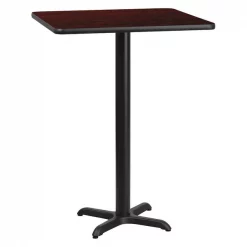Flash Furniture Square Laminate Table, 24" W, 24" L, 43.125" H, Laminate Top, Wood Grain