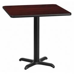 Flash Furniture Square Laminate Table, 24" W, 24" L, 31.125" H, Laminate Top, Wood Grain