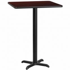 Flash Furniture Square Laminate Table, 30" W, 30" L, 43.125" H, Laminate Top, Wood Grain