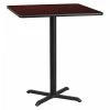Flash Furniture Square Laminate Table, 36" W, 36" L, 43.125" H, Laminate Top, Wood Grain