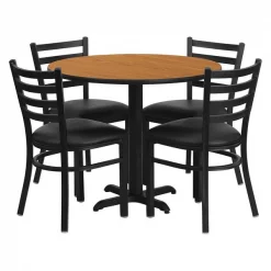 Flash Furniture Round Natural Laminate Table, 36" W, 36" L, 30" H, Laminate Top, Wood Grain