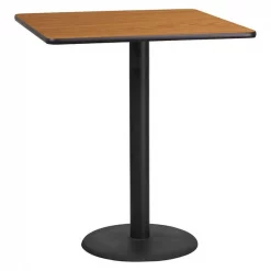 Flash Furniture Square Natural Laminate Table, 36" W, 36" L, 43.125" H, Laminate Top, Wood Grain