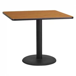Flash Furniture Square Natural Laminate Table, 36" W, 36" L, 31.125" H, Laminate Top, Wood Grain