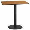 Flash Furniture Rectangle Ntural Lam Table, Rect w/Rnd Base, 30"x45", 30" W, 45" L, 43.125" H, Laminate Top -Kitchen & Dining Furniture Sales Store Z xt6wmcpEx