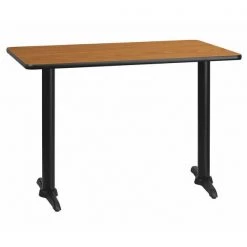 Flash Furniture Rectangle Natural Laminate Table, 30" W, 42" L, 31.125" H, Laminate Top, Wood Grain