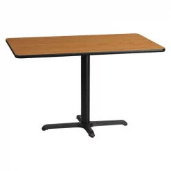 Flash Furniture Rectangle Natural Laminate Table, 30" W, 48" L, 31.125" H, Laminate Top, Wood Grain