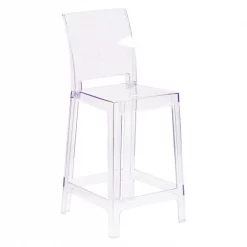 Flash Furniture Square Back Ghost Stool
