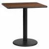 Flash Furniture Square Walnut Table Top, Square w/Round Base, 30", 30" W, 30" L, 31.125" H, Laminate Top, Wood Grain -Kitchen & Dining Furniture Sales Store Z xtFvocpEx