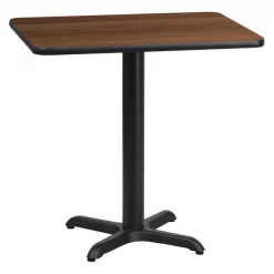 Flash Furniture Rectangle Walnut Table, Rectangle w/X-Base, 24"x30", 24" W, 30" L, 31.125" H, Laminate Top