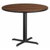 Flash Furniture Round Walnut Table Top, Round w/X-Base, 42", 42" W, 42" L, 31.125" H, Laminate Top, Wood Grain