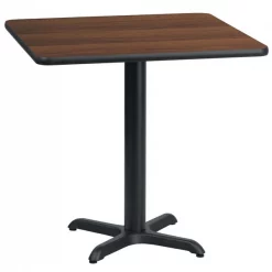 Flash Furniture Square Laminate Table, 30" W, 30" L, 31.125" H, Laminate Top, Wood Grain