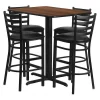Flash Furniture Wal Bar Table, Rectngl w/X-Base, Blk Seats, 24" W, 42" L, 42" H, Laminate Top, Wood Grain -Kitchen & Dining Furniture Sales Store Z xtG pcpEx