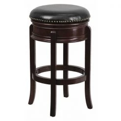 Flash Furniture Backless Stool, Cappuccino, 29", Caster Type: Glides