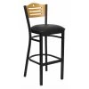 Flash Furniture Slat Stool, Blk/Natural, Blk Vinyl Seat