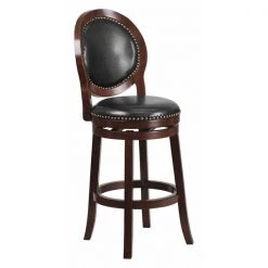 Flash Furniture Wood Stool, Cappuccino, 30", Caster Type: Glides