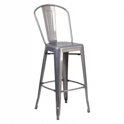 Flash Furniture Metal Indoor Stool, Backless, Clear, 30"