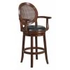 Flash Furniture Wood Stool w/Arms, Expresso, 30"