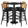 Flash Furniture Blk Bar Table, Square w/Black Seats, 30", 30" W, 30" L, 42" H, Laminate Top, Wood Grain 1 Flash Furniture Blk Bar Table, Square w/Black Seats, 30", 30" W, 30" L, 42" H, Laminate Top, Wood Grain -Kitchen & Dining Furniture Sales Store Z xtHwqcpEx