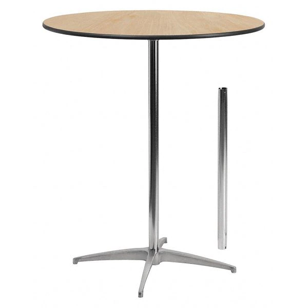 Flash Furniture Pub Table w/2 Columns, Rnd, Brchwd Top, 36", 36" W, 36" L, 42" H, Wood Top, Wood Grain 3 Flash Furniture Pub Table w/2 Columns, Rnd, Brchwd Top, 36", 36" W, 36" L, 42" H, Wood Top, Wood Grain