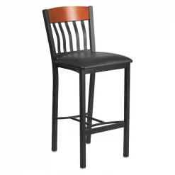 Flash Furniture Vertical Stool, Black/Cherry, Black Seat