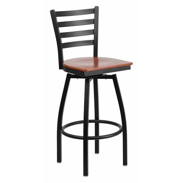 Flash Furniture Restaurant Stool, Ladder Back, Chy Seat, Frame Material: Metal 3 Flash Furniture Restaurant Stool, Ladder Back, Chy Seat, Frame Material: Metal