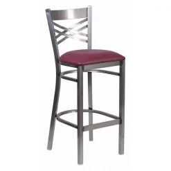 Flash Furniture Restaurant Barstool, Metl X Bck, Burg Vny