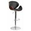 Flash Furniture Wood Barstool, Walnut w/Curved Back