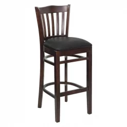 Flash Furniture Wood Brstool, Wal, Vrtcl Slat Bck, Blk Vny