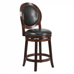 Flash Furniture Cappuccino Wood Stool, 26", Material: Plywood, Foam